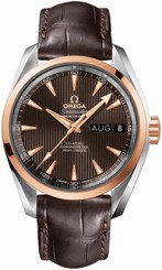 Omega Watches : 231.23.39.22.06.001 Automatic Chronometer Annual Calender 18k Rose Gold Bezel Brown Leather Men Watch