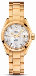 Omega Watches : 231.50.30.20.55.001 Automatic White Mother Of Pearl Dial Yellow Gold Case And Bracelet Women Watch