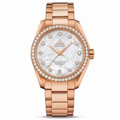 Omega Watches : 231.55.39.21.55.001 Master Co-Axial Chronometer White Mother of Pearl Diamond Dial 18k Rose Gold Women Watch
