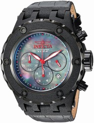 Invicta Watches : 23240 Quartz Mother of Pearl Chronograph Black Leather Men Watch