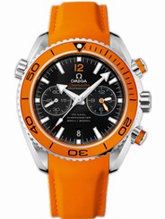 Omega Watches : 232.32.46.51.01.001 45.5mm Automatic Chronometer Planet Ocean Chrono Black Dial Stainless Steel Case With Orange Rubber Strap Men Watch
