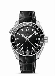 Omega Watches : 232.98.44.22.01.001 Automatic Planet Ocean GMT 600M Diamond Platinum Case Black Leather Limited Edition Men Watch