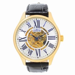 Invicta Watches : 23636 Silver Dial Calfskin Band Men Watch