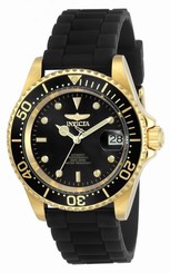 Fake AAA Invicta Watches : 23681 Automatic Date Black Silicone Men Watch Watch