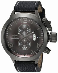 Invicta Watches : 23689 Quartz Chronograph Date Black Leather Men Watch
