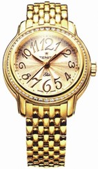 Zenith Watches : 23.1220.67/41.M1220 Automatic Beige With Arabic Numeral Guilloche Dial Polished 18kt Yellow Gold Band Women Watch