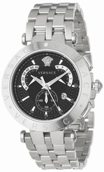 Versace Watches : 23C99D008-S099 Quartz Chronograph Date Black Dial Stainless Steel Men Watch