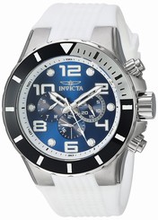 Invicta Watches : 24171 Quartz Blue Dial Day Date White Silicone Men Watch