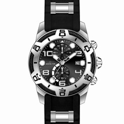 Invicta Watches : 24215 Black Dial Chronograph Date Black Silicone Men Watch