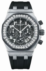 Audemars Piguet Watches : 26048SK.ZZ.D002CA.01 Automatic Stainless Steel Black Chronograph Dial Black Chronograph Band Women Watch