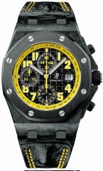 Audemars Piguet Watches : 26176FO.OO.D101CR.02 Automatic Forged Carbon Black Chronograph Dial Black Crocodile Leather Band Men Watch