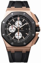 Audemars Piguet Watches : 26400RO.OO.A002CA.01 Automatic 18kt Rose Gold Black Chronograph Dial Black Rubber Band Men Watch