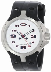 Oakley Watches : 26-315 Quartz Analog Date White Dial Rubber Men Watch