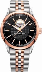 Raymond Weil Watches : 2710-SP5-20021 Automatic Open Balance Wheel Dial Two Tone Stainless Steel Men Watch