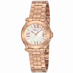 Chopard Watches : 274189-5003 Quartz Mother of Pearl Dial Floating Diamond 18ct Rose Gold Women Watch