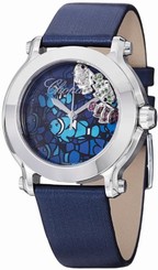 Fake AAA Chopard Watches : 278475-3049 Quartz Blue Dial Floating Fish Blue Fabric Women Watch Watch