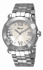 Chopard Watches : 278477-3002 Quartz Mother of Pearl Dial Date Floating Diamond Stainless Steel Women Watch
