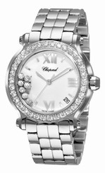 Chopard Watches : 278478-2001 Quartz Stainless Steel White Dial Crocodile Blue Leather Band Women Watch