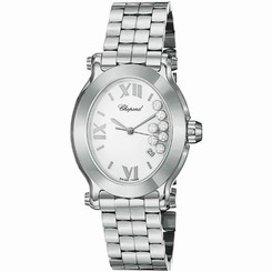 Chopard Watches : 278546-3003 Quartz White Dial Floating Diamond Stainless Steel Women Watch