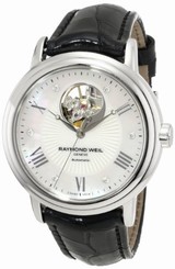 Raymond Weil Watches : 2827-L1-00966 Automatic Mother of Pearl Dial Black Leather Women Watch
