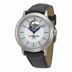 Raymond Weil Watches : 2827-STC-65001 Automatic Open Balance Wheel Dial Black Leather Men Watch