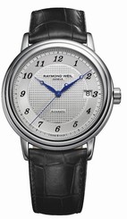 Raymond Weil Watches : 2837-STC-05659 Automatic Date Steel On Leather Strap Men Watch