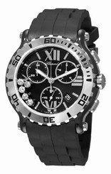 Chopard Watches : 288515-9005 Quartz Stainless Steel Black Dial Black Rubber Band Women Watch