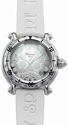 Chopard Watches : 288948-3001 Quartz Stainless Steel White Dial White Rubber Band Women Watch