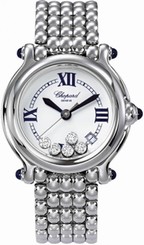 Chopard Watches : 288965-3004 Quartz Stainless Steel White Dial Stainless Steel Band Women Watch