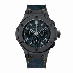 Hublot Watches : 301.CI.2770.NR.JEANS14 Automatic Chronograph Date Ceramic Case Blue Denim Strap Men Watch