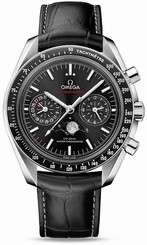 Omega Watches : 304.33.44.52.01.001 Co-Axial Master Chronometer Chronograph Moon Phase Black Leather Men Watch