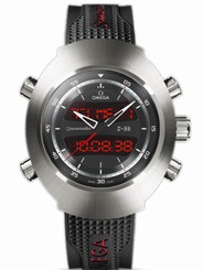 Omega Watches : 325.92.43.79.01.001 43mm Quartz Spacemaster Z-33 Black Dial Titanium Case With Black Rubber Strap Men Watch