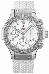 Hublot Watches : 342.SE.230.RW.114 Automatic Chronograph Date Diamond Bezel White Rubber Women Watch