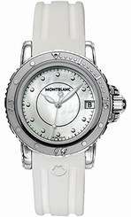 MontBlanc Watches : 35278 Quartz Mother of Pearl Dial White Rubber Women Watch