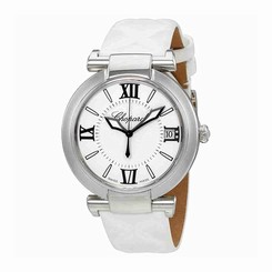 Chopard Watches : 388531-3007 Automatic Date White Leather Women Watch