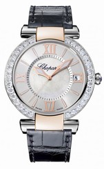 Chopard Watches : 388531-6003 Automatic Analog Date 18ct Rose Gold Diamond Bezel Leather Women Watch