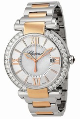 Chopard Watches : 388531-6004 Automatic Analog Date Diamond Bezel 18ct Rose Gold and Stainless Steel Women Watch