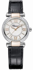 Chopard Watches : 388541-6003 Quartz Mother of Pearl Dial Diamond Bezel 18ct Rose Gold Leather Women Watch