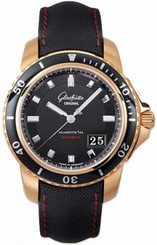 Glashutte Original Watches : 39-42-43-61-03 Automatic 18kt Rose Gold Black Dial Fabric Blue Band Men Watch