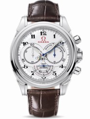 Omega Watches : 422.13.41.50.04.001 41mm Automatic Olympic Collection Times White Dial Stainless Steel Case With Brown Leather Strap Men Watch
