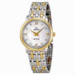 Omega Watches : 42420276055001/B Mother Of Pearl Dial Stainless-steel-gold Band Women Watch