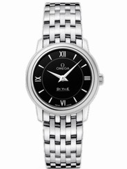 Omega Watches : 424.10.27.60.01.001 27.4mm Prestige Quartz Black Dial Stainless Steel Case With Stainless Steel Bracelet Women Watch