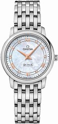 Omega Watches : 424.10.27.60.55.001 Quartz White Mother of Pearl Diamond Dial Stainless Steel Women Watch