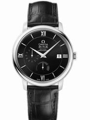 Omega Watches : 424.13.40.21.01.001 39.5mm Prestige Power Reserve Co-Axial Black Dial Stainless Steel Case With Black Leather Strap Men Watch