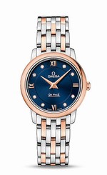 Omega Watches : 424.20.27.60.53.001 Quartz Diamond Dial 18k Rose Gold and Stainless Steel Women Watch
