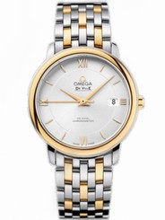 Omega Watches : 424.20.37.20.02.001 36.8mm Prestige Co-Axial Silver Dial Yellow Gold Case With Yellow Gold And Stainless Steel Bracelet Men Watch