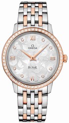 Omega Watches : 424.25.33.60.52.001 Quartz Diamond Dial 18k Rose Gold Diamond Bezel 32.7mm Women Watch