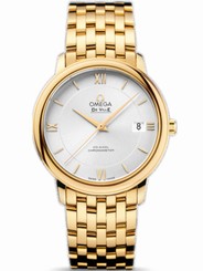 Omega Watches : 424.50.37.20.02.002 36.8mm Prestige Co-Axial Silver Dial Yellow Gold Case With Yellow Gold Bracelet Men Watch