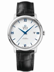 Omega Watches : 424.53.40.20.04.001 39.5mm Prestige Co-Axial White Dial White Gold Case With Black Leather Strap Men Watch