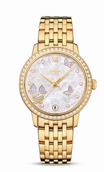 Omega Watches : 424.55.33.20.55.005 Automatic White Mother of Pearl Diamond Dial Diamond Bezel 18k Yellow Gold Women Watch